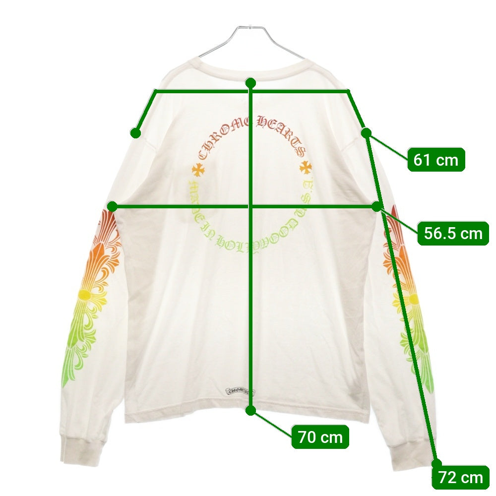 CHROME HEARTS(クロムハーツ) BACK GRAD CIRCLE LOGO L/S TEE バックグラデーション サークルロゴ 長袖Tシャツ カットソー ホワイト