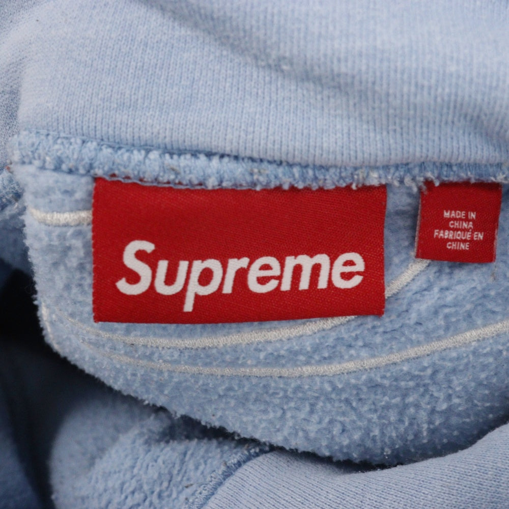 SUPREME(シュプリーム) 24AW Satin Applique Hooded Sweatshirt サテンアップリケフードパーカー ライトブルー