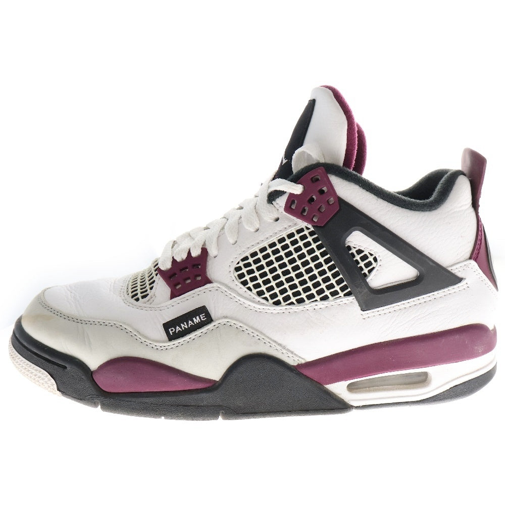 NIKE(ナイキ) ×Paris Saint Germain AIR JORDAN 4 RETRO CZ5624-100 パリサンジェルマン エアジョーダン レトロ ローカットスニーカー ホワイト/パープル US8/26.0cm