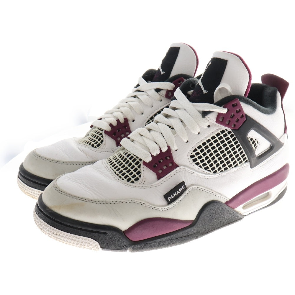NIKE(ナイキ) ×Paris Saint Germain AIR JORDAN 4 RETRO CZ5624-100 パリサンジェルマン エアジョーダン レトロ ローカットスニーカー ホワイト/パープル US8/26.0cm