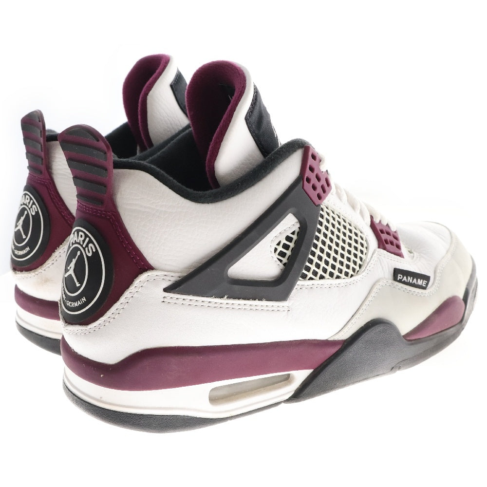 NIKE(ナイキ) ×Paris Saint Germain AIR JORDAN 4 RETRO CZ5624-100 パリサンジェルマン エアジョーダン レトロ ローカットスニーカー ホワイト/パープル US8/26.0cm