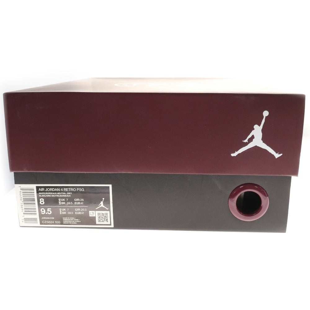 NIKE(ナイキ) ×Paris Saint Germain AIR JORDAN 4 RETRO CZ5624-100 パリサンジェルマン エアジョーダン レトロ ローカットスニーカー ホワイト/パープル US8/26.0cm
