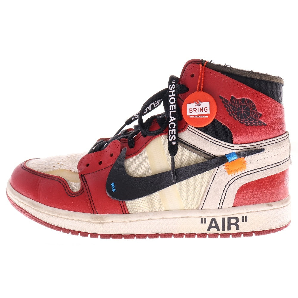 NIKE(ナイキ) ×OFF-WHITE THE 10 AIR JORDAN 1 CHICAGO AA3834-101 オフホワイト ザテン エアジョーダン シカゴ ハイカットスニーカー ホワイト/レッド US8/26.0cm