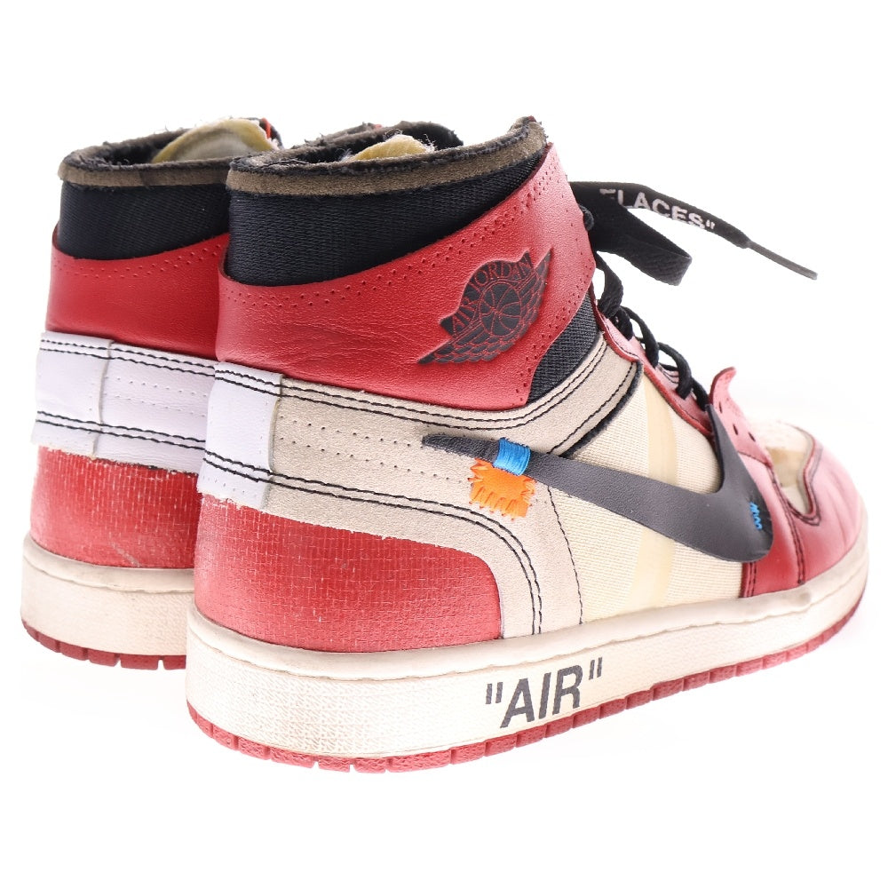 NIKE(ナイキ) ×OFF-WHITE THE 10 AIR JORDAN 1 CHICAGO AA3834-101 オフホワイト ザテン エアジョーダン シカゴ ハイカットスニーカー ホワイト/レッド US8/26.0cm
