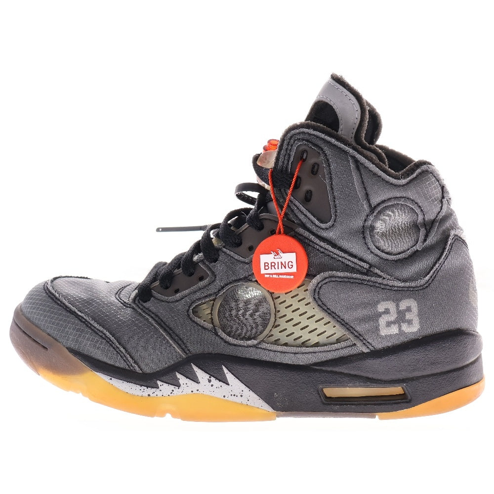 NIKE(ナイキ) ×OFF-WHITE AIR JORDAN 5 RETRO SP CT8480-001 オフホワイト エアジョーダン5 レトロ ハイカットスニーカー ブラック US8/26.0cm