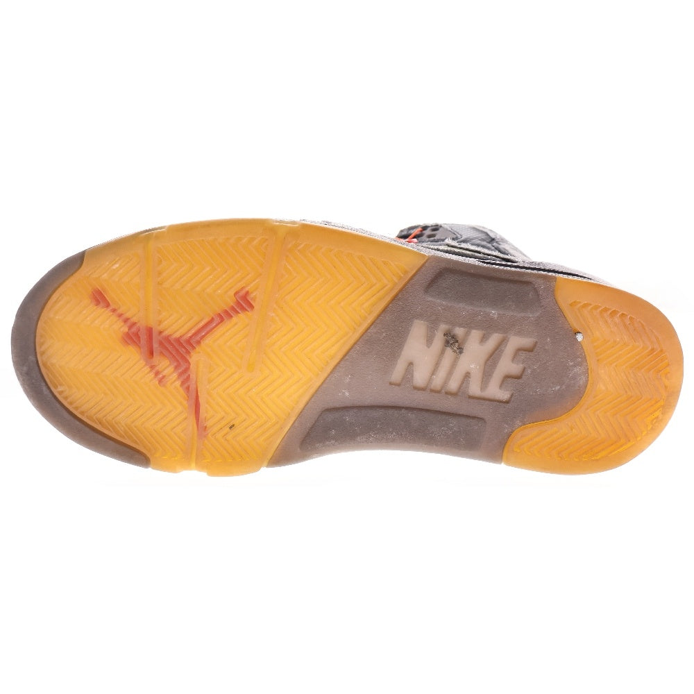 NIKE(ナイキ) ×OFF-WHITE AIR JORDAN 5 RETRO SP CT8480-001 オフホワイト エアジョーダン5 レトロ ハイカットスニーカー ブラック US8/26.0cm