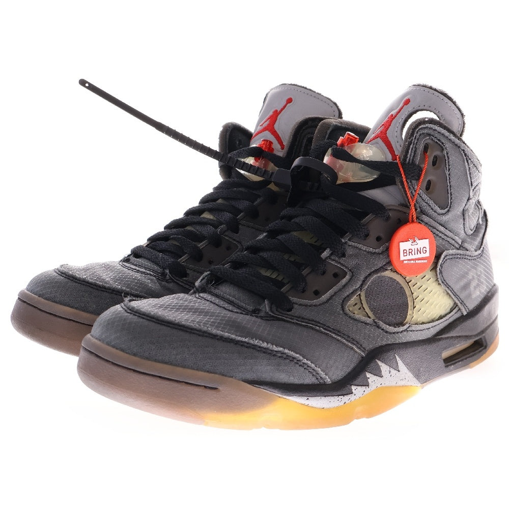 NIKE(ナイキ) ×OFF-WHITE AIR JORDAN 5 RETRO SP CT8480-001 オフホワイト エアジョーダン5 レトロ ハイカットスニーカー ブラック US8/26.0cm