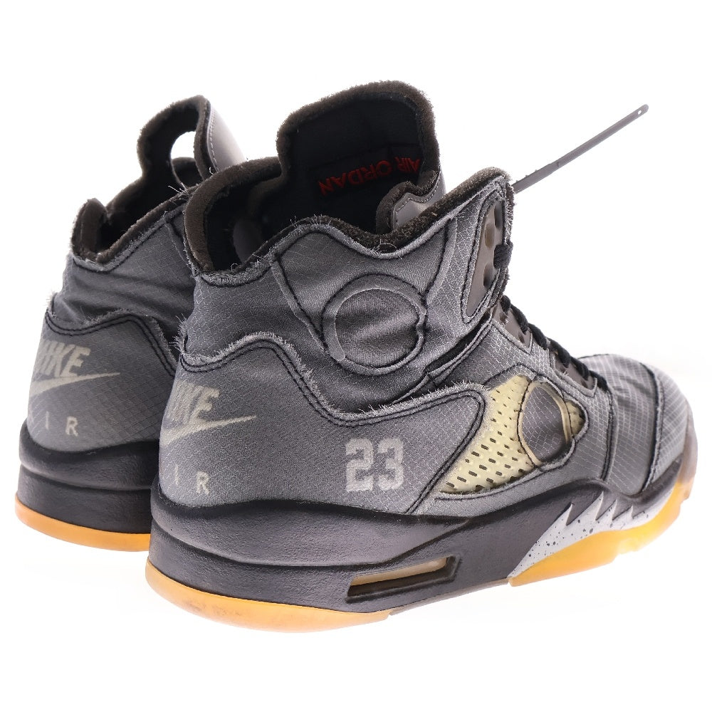 NIKE(ナイキ) ×OFF-WHITE AIR JORDAN 5 RETRO SP CT8480-001 オフホワイト エアジョーダン5 レトロ ハイカットスニーカー ブラック US8/26.0cm