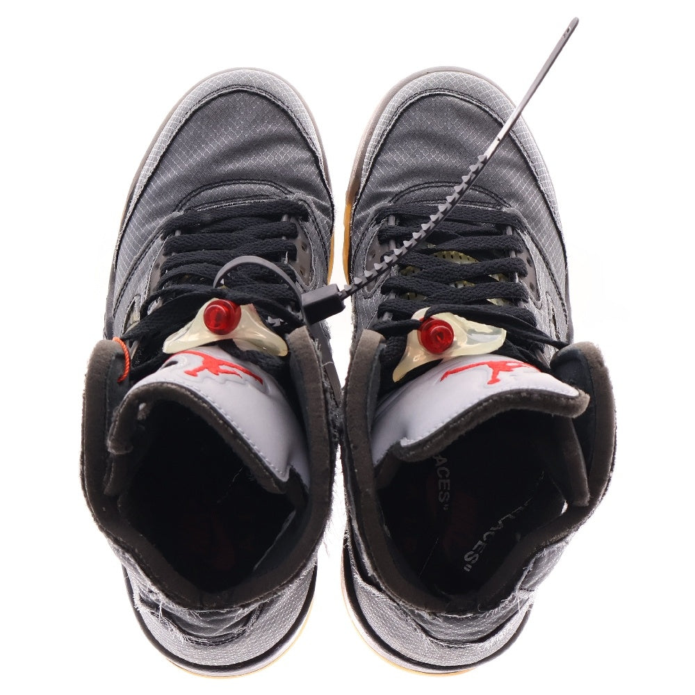 NIKE(ナイキ) ×OFF-WHITE AIR JORDAN 5 RETRO SP CT8480-001 オフホワイト エアジョーダン5 レトロ ハイカットスニーカー ブラック US8/26.0cm