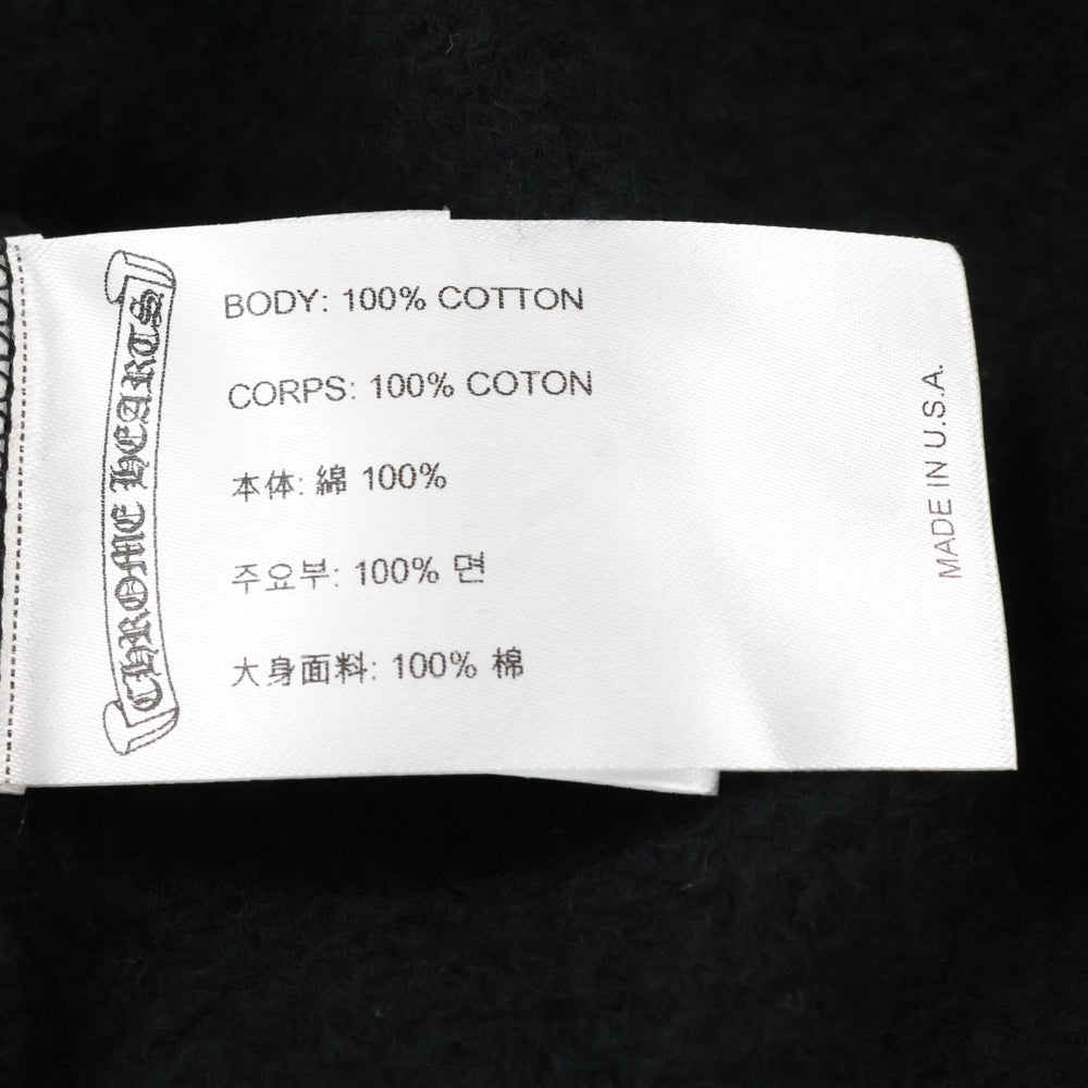 CHROME HEARTS(クロムハーツ) Horseshoe L/S Sweatshirt ホースシュープリント 袖フローラル クルーネックスウェットトレーナー ブラック