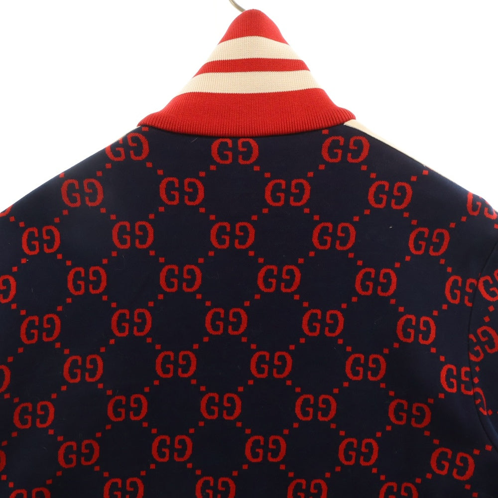GUCCI(グッチ) 18SS GG Jacquard Cotton Jacket 496919 X9L13 GGジャガード コットンジャケット 総柄トラックジャケット ネイビー/レッド