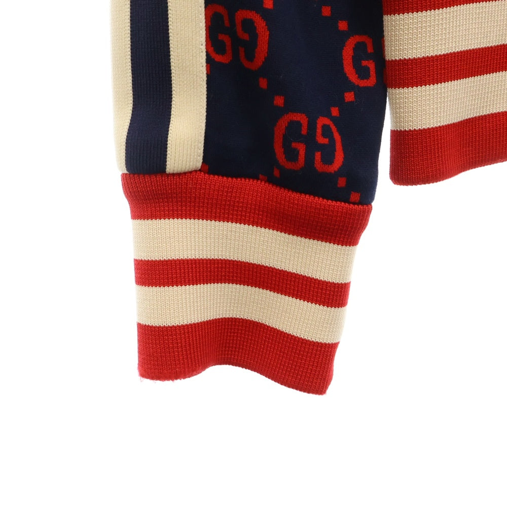 GUCCI(グッチ) 18SS GG Jacquard Cotton Jacket 496919 X9L13 GGジャガード コットンジャケット 総柄トラックジャケット ネイビー/レッド
