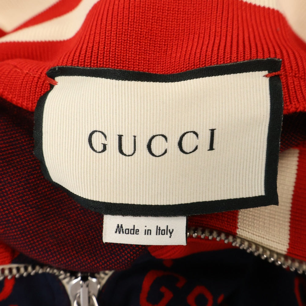 GUCCI(グッチ) 18SS GG Jacquard Cotton Jacket 496919 X9L13 GGジャガード コットンジャケット 総柄トラックジャケット ネイビー/レッド