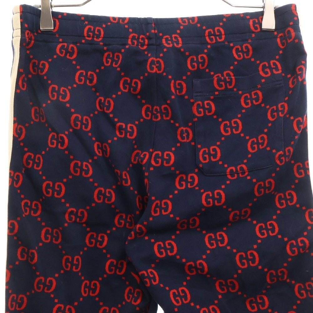 GUCCI(グッチ) 18SS GG Jacquard Jogging Pants 496920 X9L13 GGジャガード ジョギングパンツ 総柄トラックパンツ ネイビー/レッド