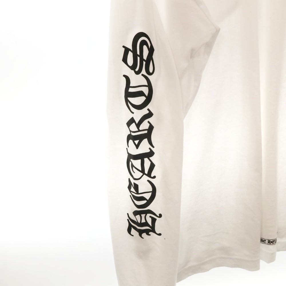 CHROME HEARTS(クロムハーツ) Neck Logo L/S Tee ネックロゴ プリント長袖Tシャツ ホワイト