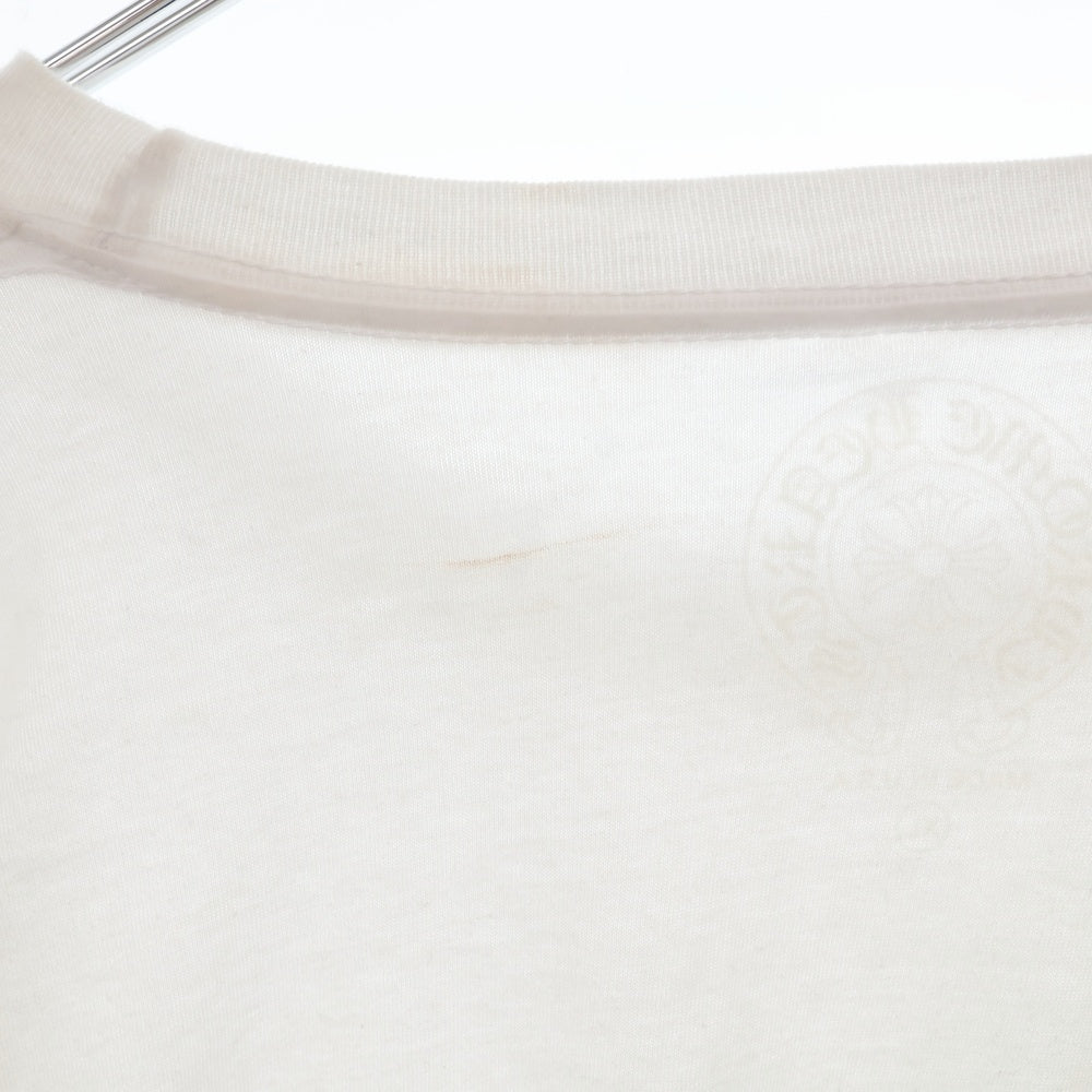CHROME HEARTS(クロムハーツ) Neck Logo L/S Tee ネックロゴ プリント長袖Tシャツ ホワイト