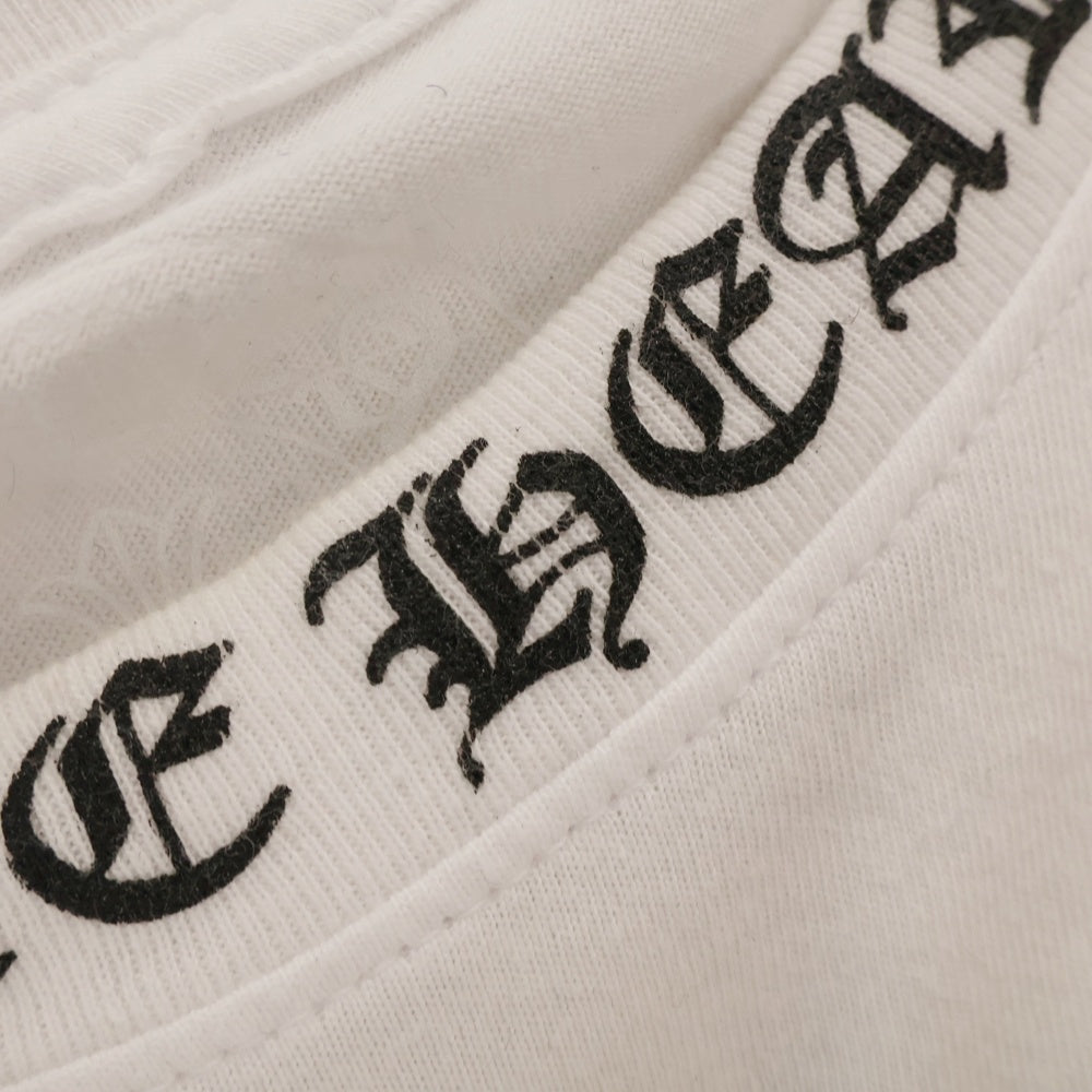 CHROME HEARTS(クロムハーツ) Neck Logo L/S Tee ネックロゴ プリント長袖Tシャツ ホワイト
