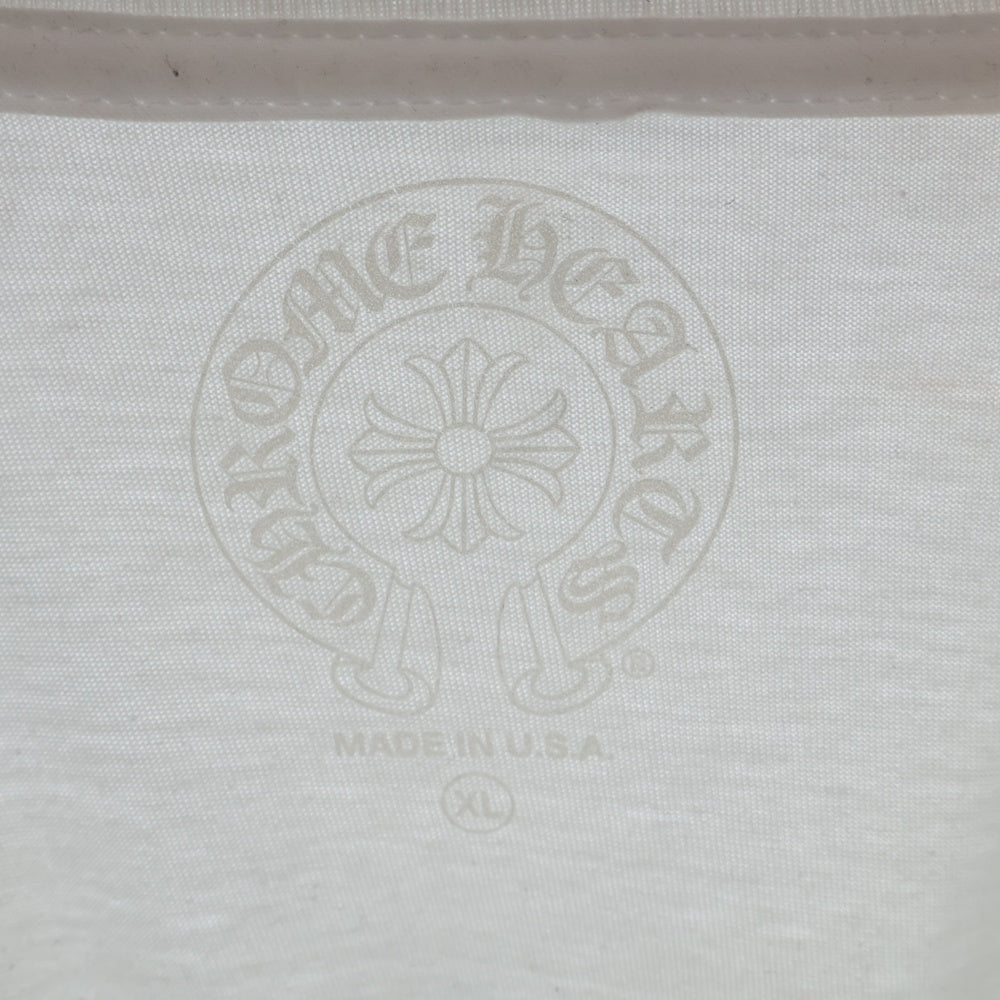 CHROME HEARTS(クロムハーツ) Neck Logo L/S Tee ネックロゴ プリント長袖Tシャツ ホワイト