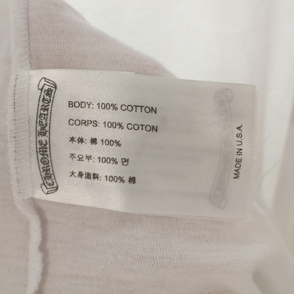 CHROME HEARTS(クロムハーツ) Neck Logo L/S Tee ネックロゴ プリント長袖Tシャツ ホワイト