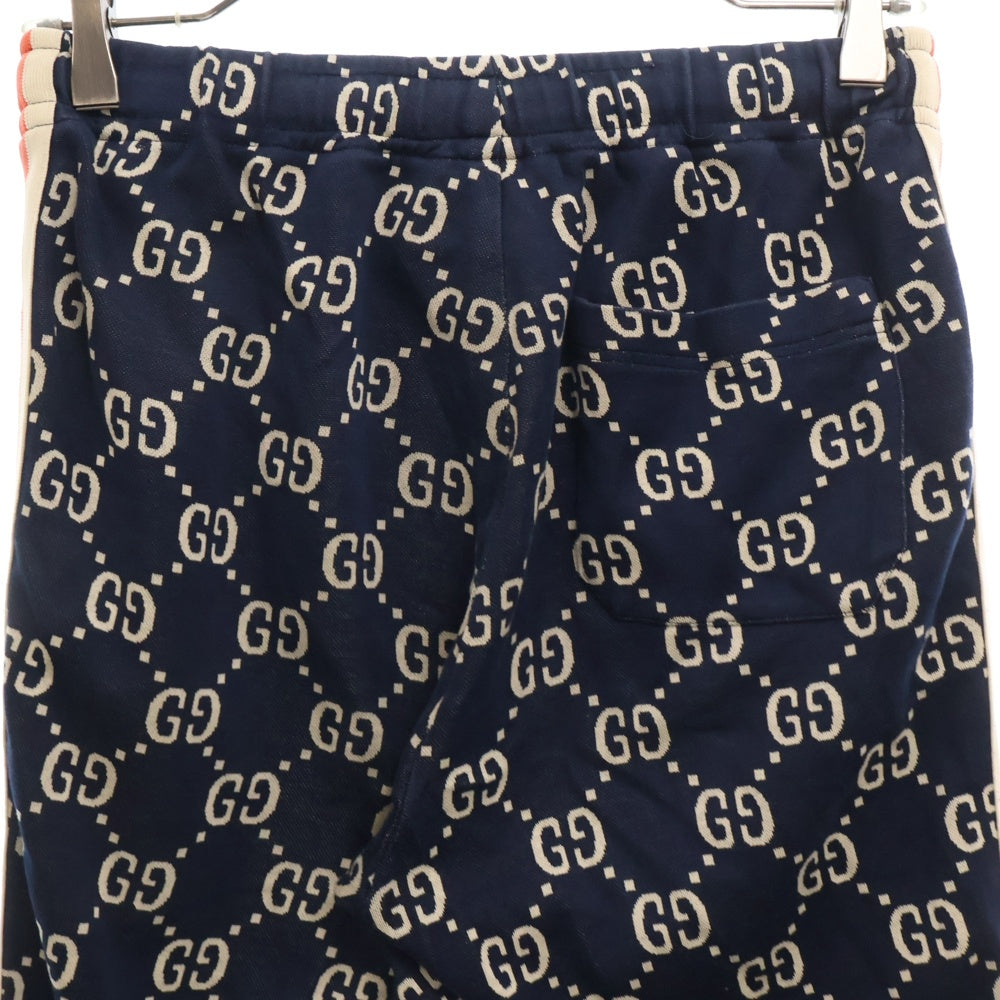 GUCCI(グッチ) 18AW GG Jacquard Jogging Pants 496920 X9V05 GGジャガードジョギングパンツ 総柄トラックパンツネイビー