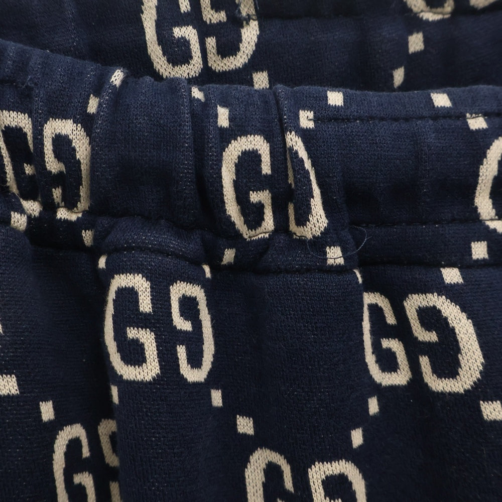 GUCCI(グッチ) 18AW GG Jacquard Jogging Pants 496920 X9V05 GGジャガードジョギングパンツ 総柄トラックパンツネイビー