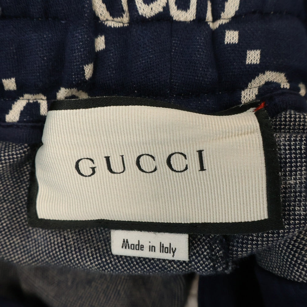 GUCCI(グッチ) 18AW GG Jacquard Jogging Pants 496920 X9V05 GGジャガードジョギングパンツ 総柄トラックパンツネイビー