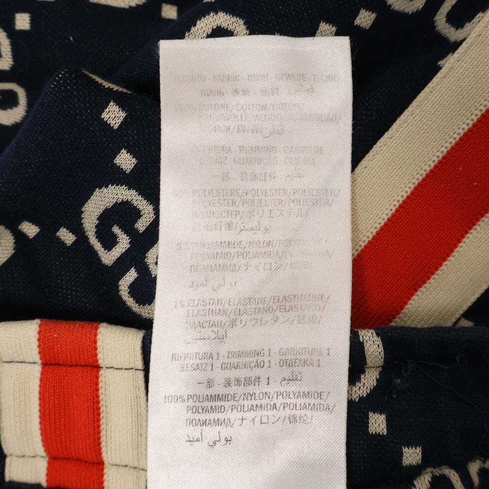 GUCCI(グッチ) 18AW GG Jacquard Jogging Pants 496920 X9V05 GGジャガードジョギングパンツ 総柄トラックパンツネイビー