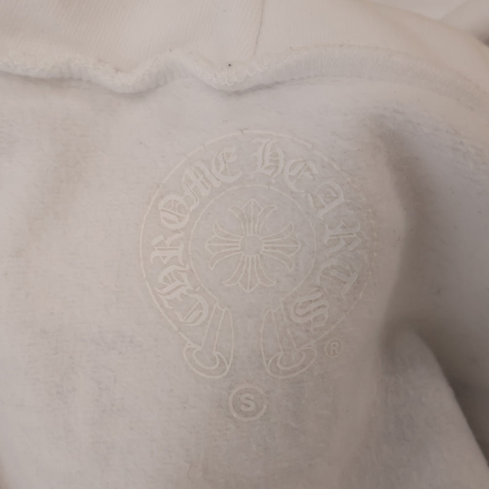CHROME HEARTS(クロムハーツ) SWTSHRT HD ZIP バックアーチロゴプリントジップアップパーカ スウェット ホワイト