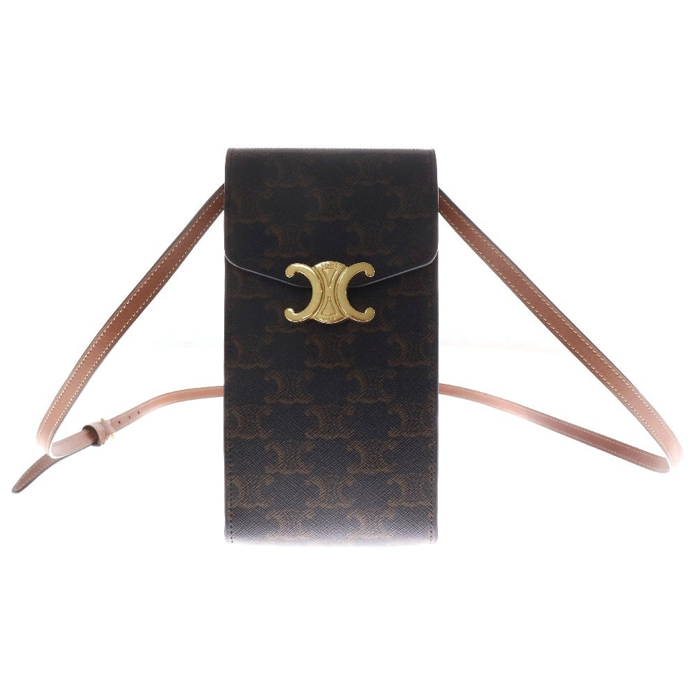 CELINE(セリーヌ) トリオンフキャンバスモバイルショルダーバッグ ブラウン 10K682DS3.04LU