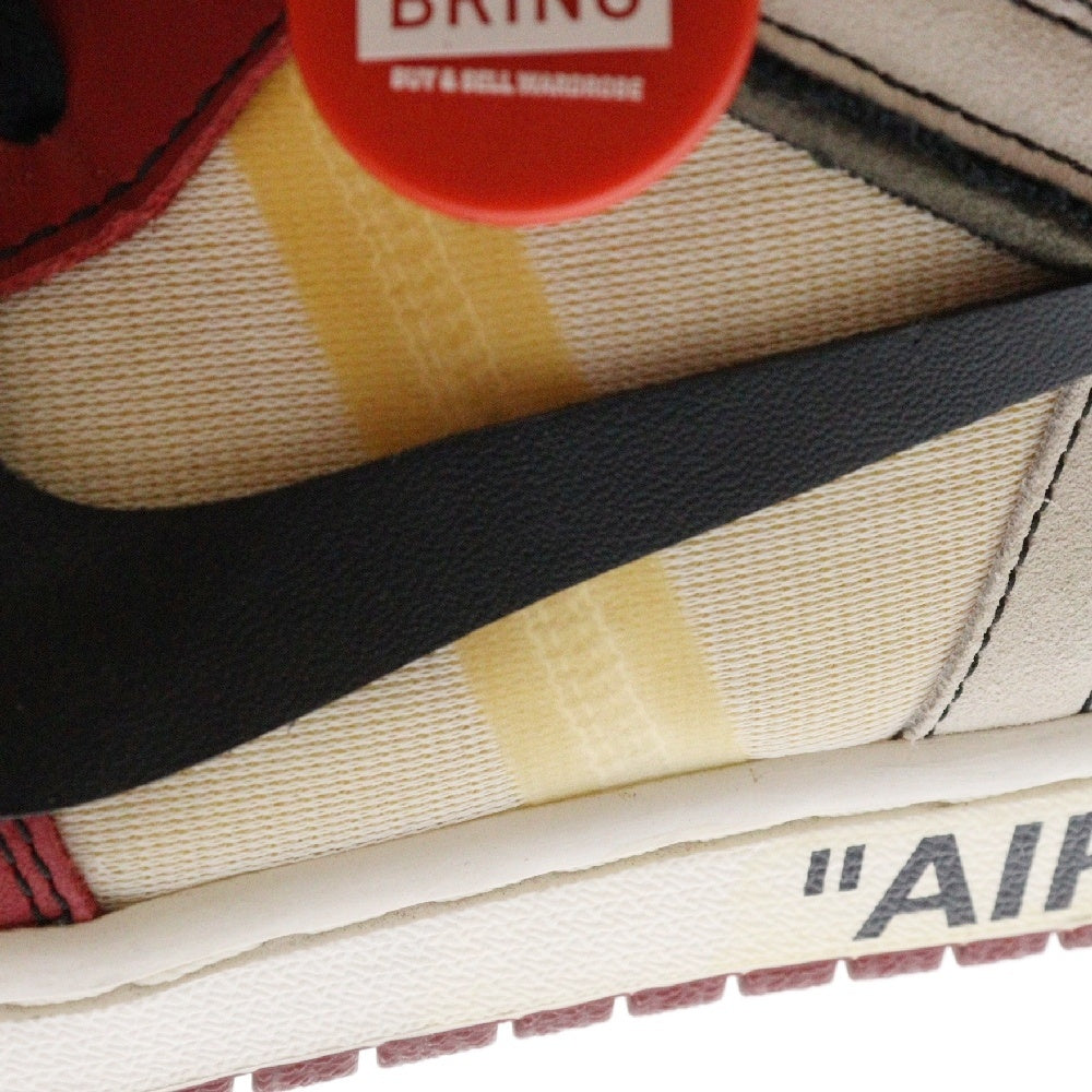 NIKE(ナイキ) ×OFF-WHITE THE 10 AIR JORDAN 1 CHICAGO AA3834-101 オフホワイト ザテン エアジョーダン1 シカゴ ハイカットスニーカー ホワイト/レッド US8.5/26.5cm