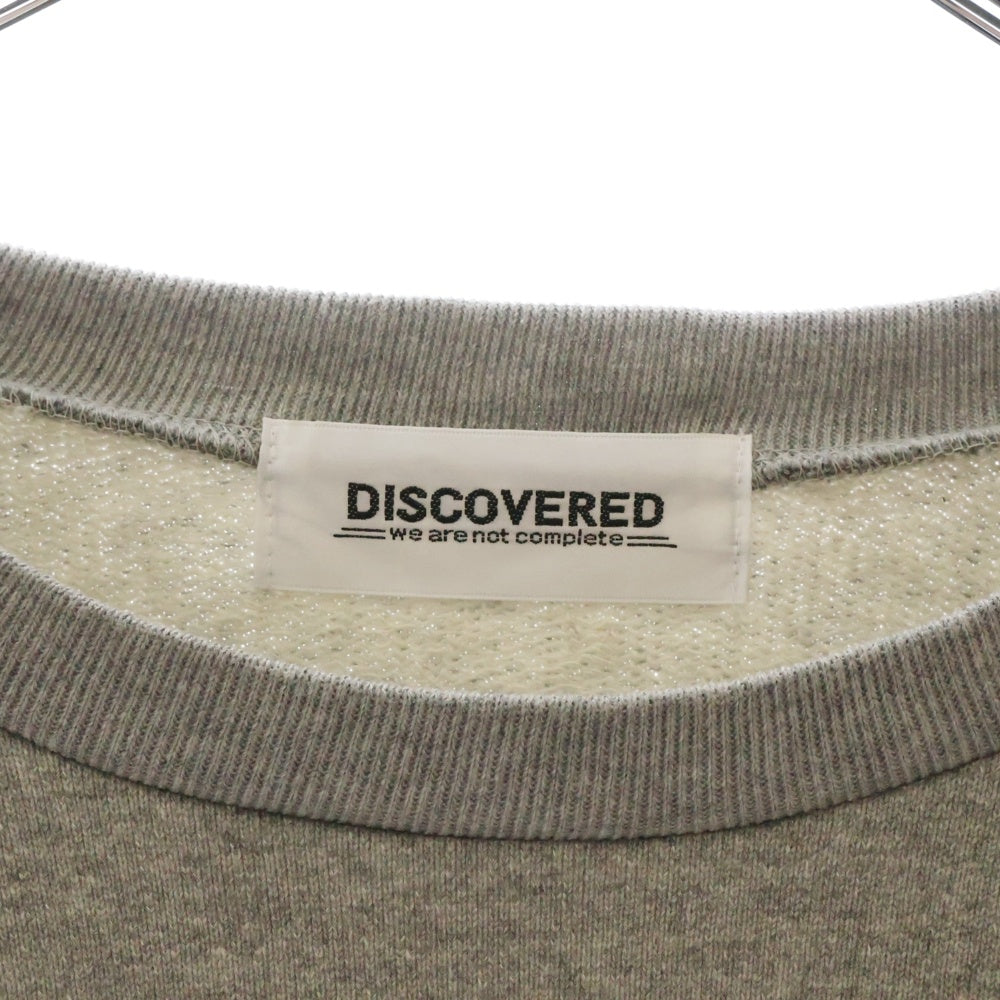 DISCOVERED(ディスカバード) STAR CROCHET SWEAT スター クロシェット クルーネックスウェットトレーナー グレー DC-SS24-CU-07