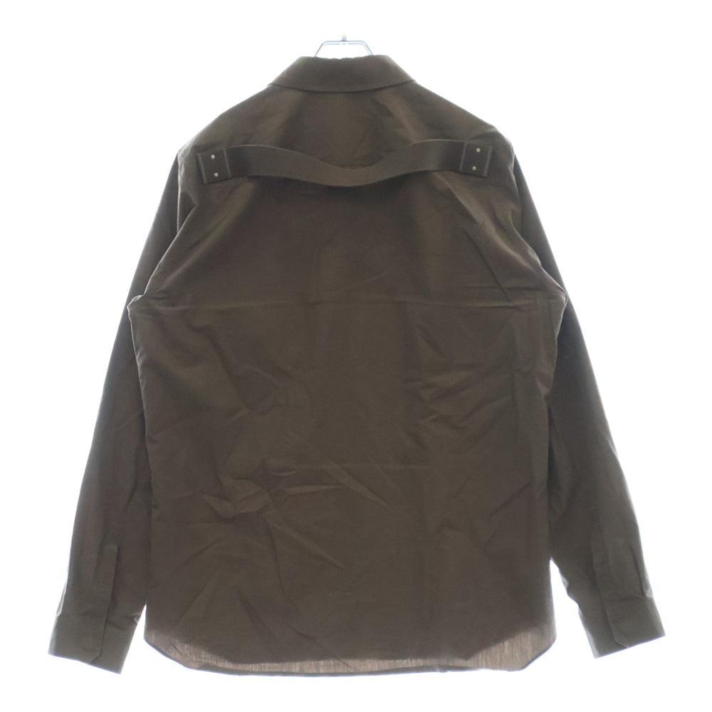 Rick Owens(リックオウエンス) Fitted Long Sleeved Shirt スリムフィット ロングスリーブ 長袖シャツ ブラウン RU01C4237-P