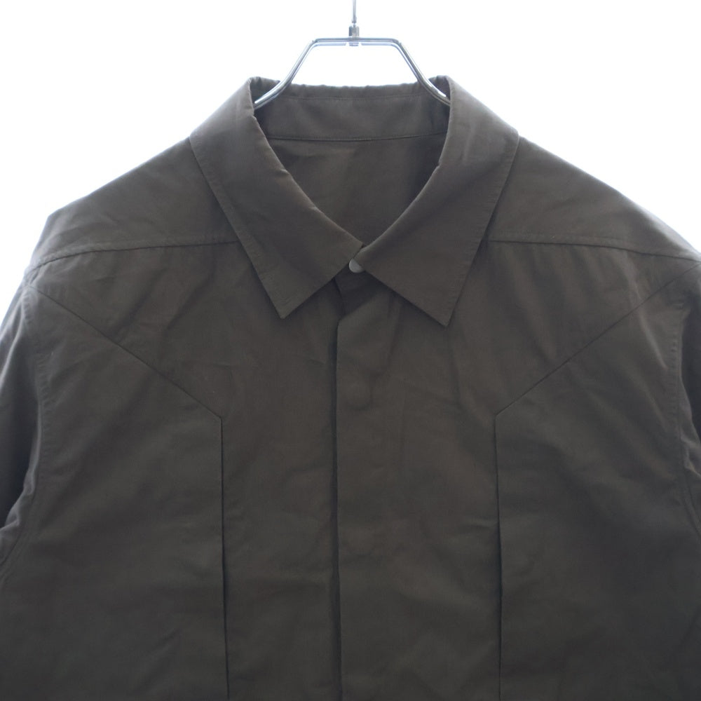 Rick Owens(リックオウエンス) Fitted Long Sleeved Shirt スリムフィット ロングスリーブ 長袖シャツ ブラウン RU01C4237-P