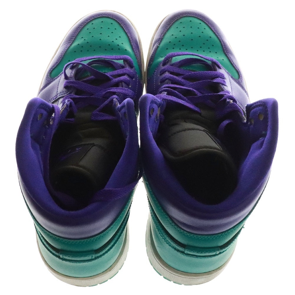 NIKE(ナイキ) WMNS AIR JORDAN 1 MID BLACK GRAPE BQ6472-502 エアジョーダン1 ブラック グレープ ミッド カット スニーカー グリーン/パープル US10/27cm