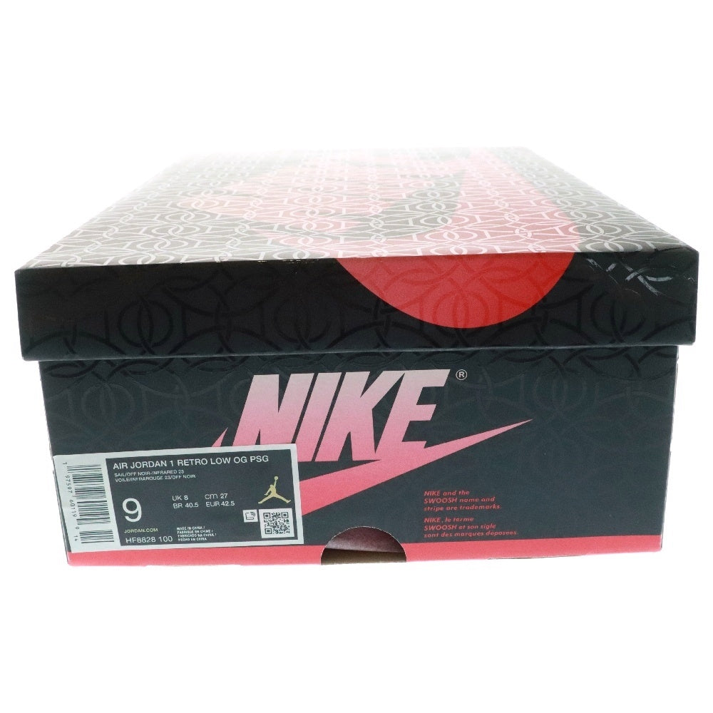 NIKE(ナイキ) ×PARIS SAINT GERMAIN AIR JORDAN 1 LOW OG PSG パリサンジェルマン エアジョーダン 1 ローカットスニーカー ブラック/ホワイト US9/27cm HF8828-100