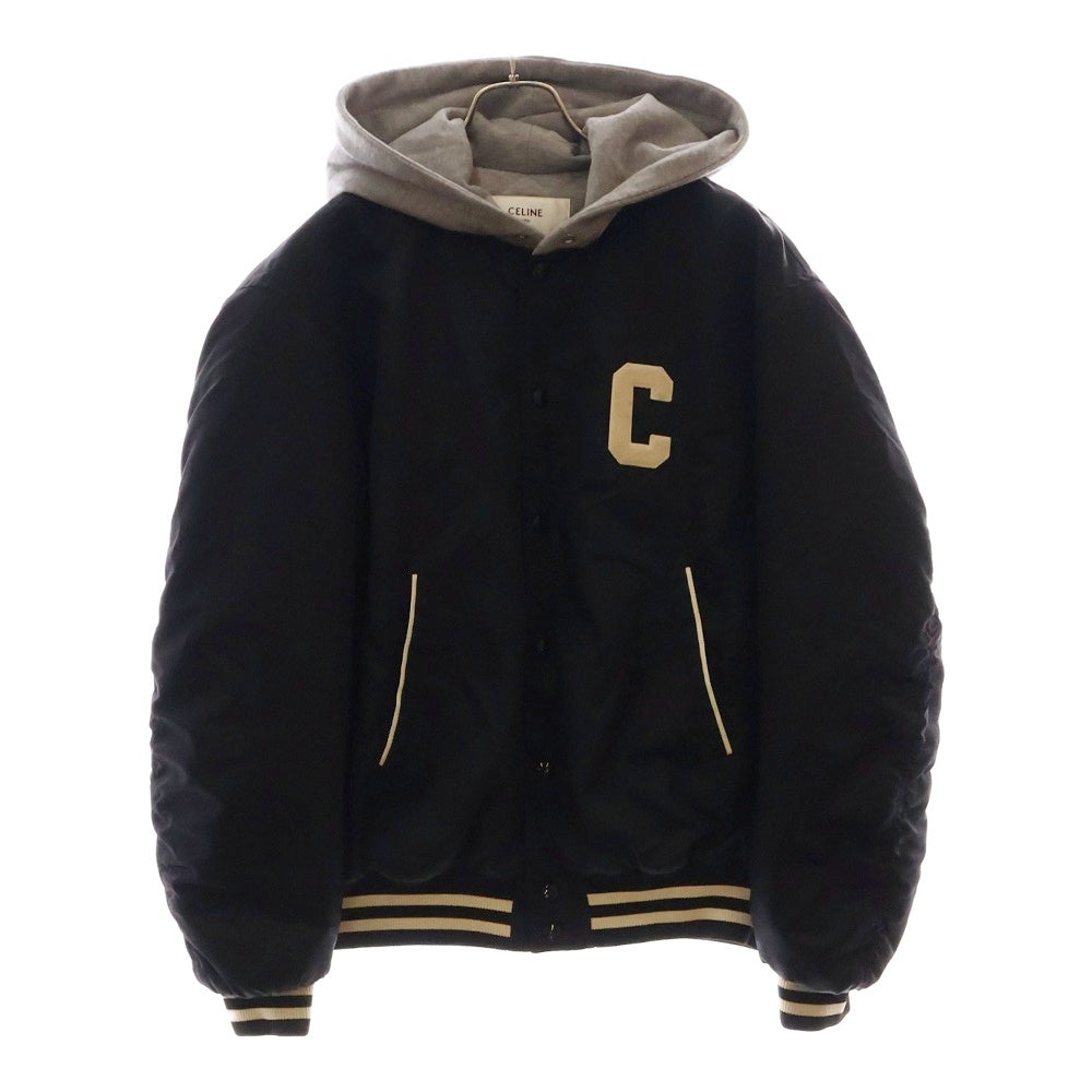 CELINE(セリーヌ) 23AW フード付きオーバーサイズ ナイロンテディジャケット 2W15A227R.38NO ブラック/グレー