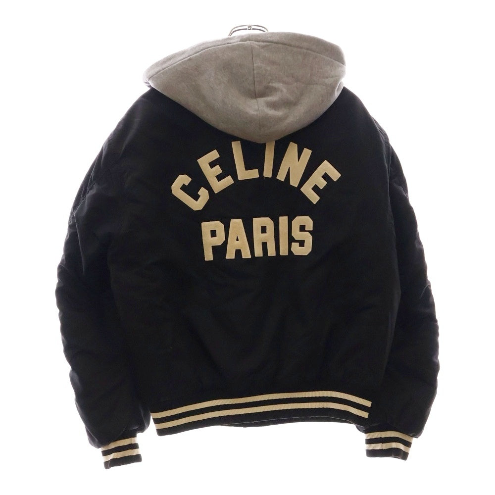 CELINE(セリーヌ) 23AW フード付きオーバーサイズ ナイロンテディジャケット 2W15A227R.38NO ブラック/グレー