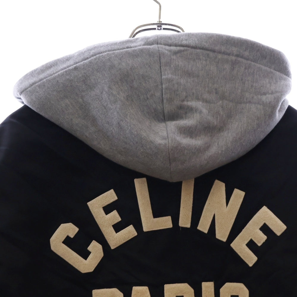 CELINE(セリーヌ) 23AW フード付きオーバーサイズ ナイロンテディジャケット 2W15A227R.38NO ブラック/グレー