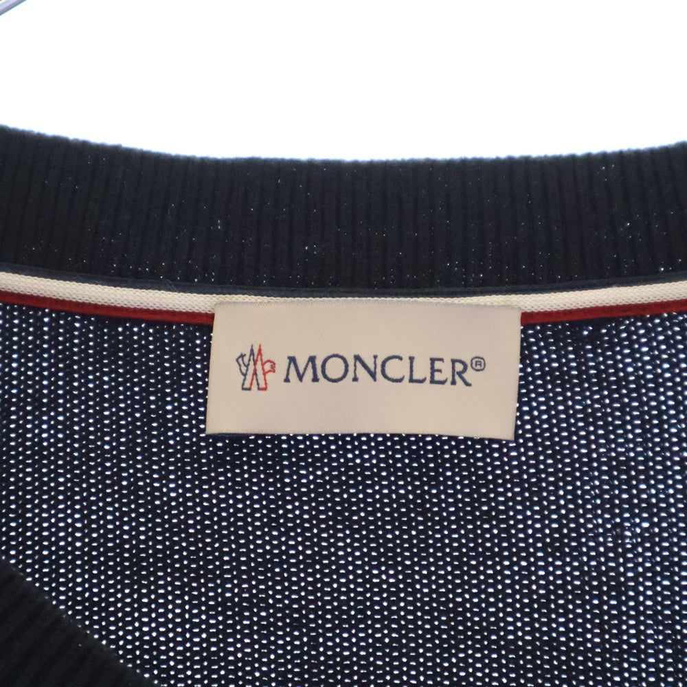 MONCLER(モンクレール) GIROCOLLO TRICOT ポケット付きコットン ニット セーター ネイビー H10919C00001