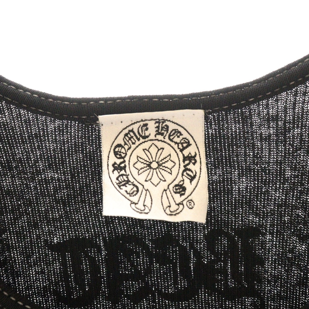 CHROME HEARTS(クロムハーツ) ×KYOSUKE HIMURO CROSS PRINT No-Sleeve ×氷室京介 フロントクロス プリント ノースリーブカットソー タンクトップ ブラック