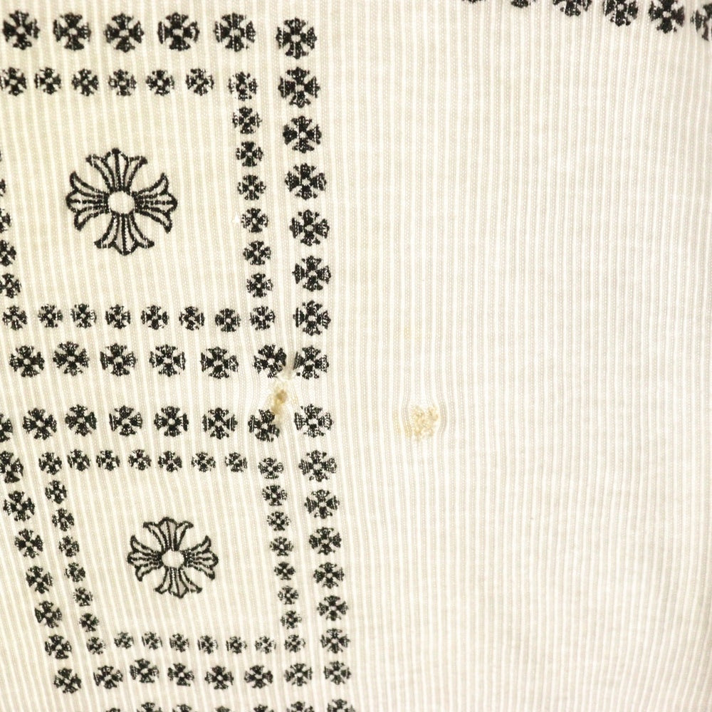 CHROME HEARTS(クロムハーツ) BACK CRS No-Sleeve バッククロスプリント ノースリーブカットソー タンクトップ ホワイト