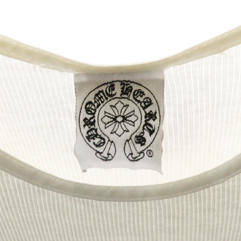 CHROME HEARTS(クロムハーツ) BACK CRS No-Sleeve バッククロスプリント ノースリーブカットソー タンクトップ ホワイト
