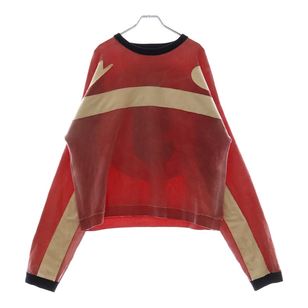 424(フォートゥーフォー) SOCCER CREWNECK ヴィンテージ加工 サッカーシャツ クルーネック長袖シャツ ピンク