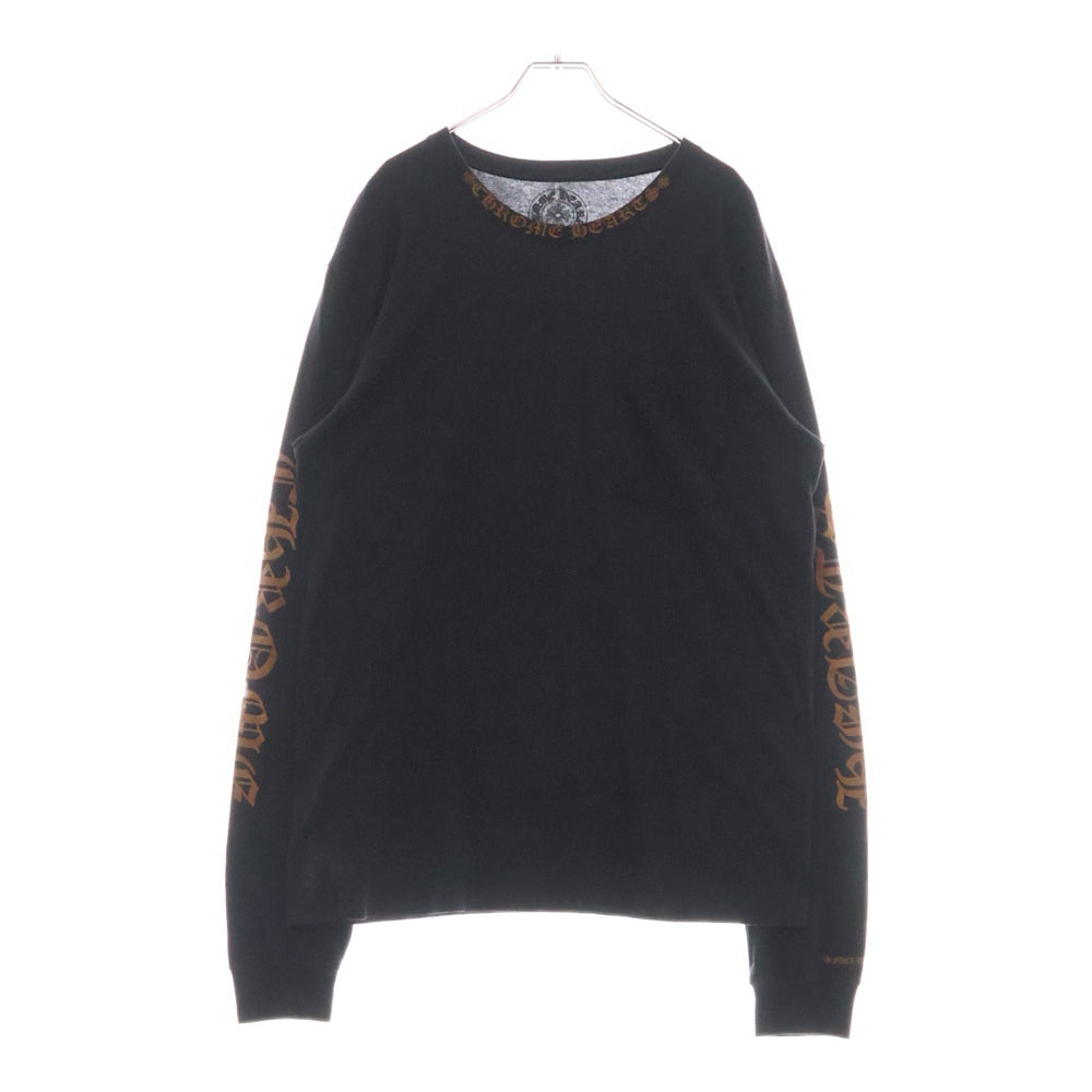 CHROME HEARTS(クロムハーツ) CH L S 1 NECK LOGO ネック ロゴプリント 長袖Tシャツ ロングスリーブカットソー ブラック