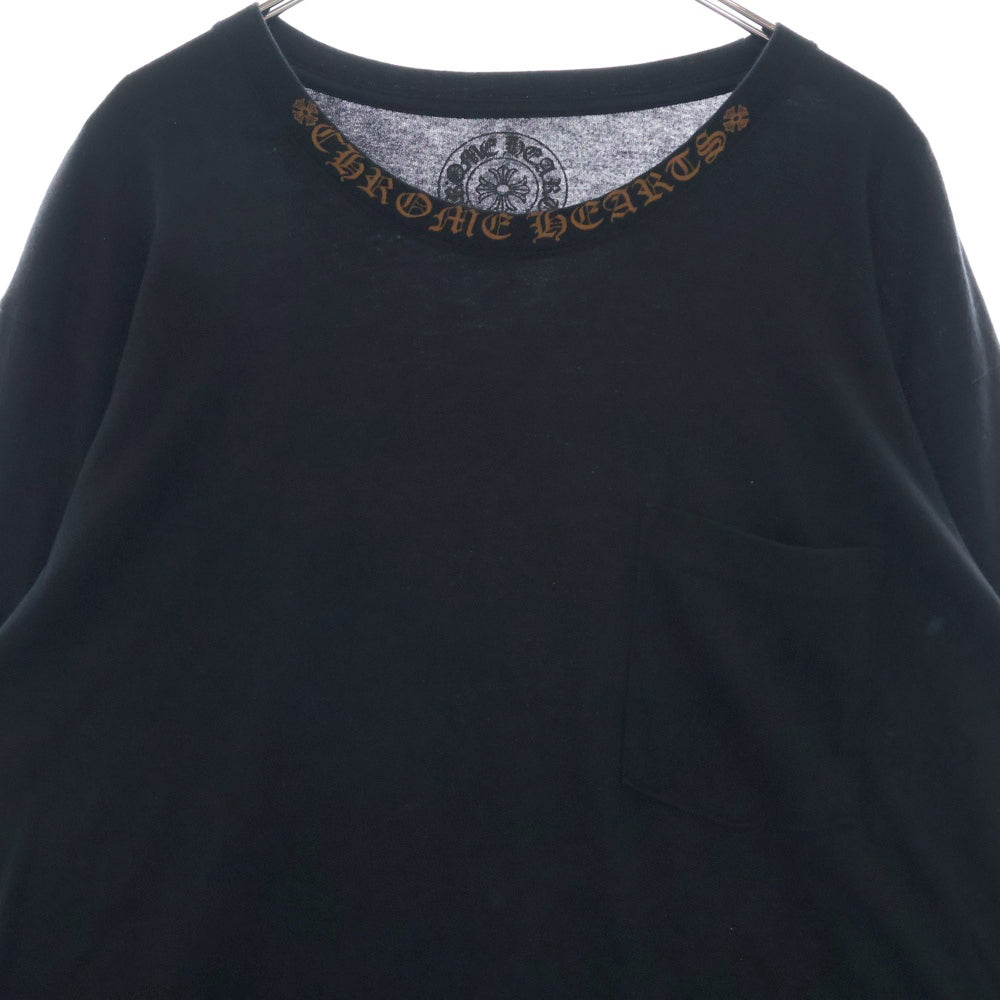 CHROME HEARTS(クロムハーツ) CH L S 1 NECK LOGO ネック ロゴプリント 長袖Tシャツ ロングスリーブカットソー ブラック