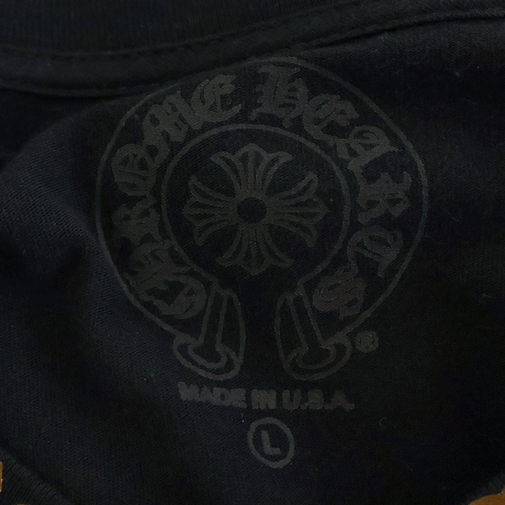 CHROME HEARTS(クロムハーツ) CH L S 1 NECK LOGO ネック ロゴプリント 長袖Tシャツ ロングスリーブカットソー ブラック
