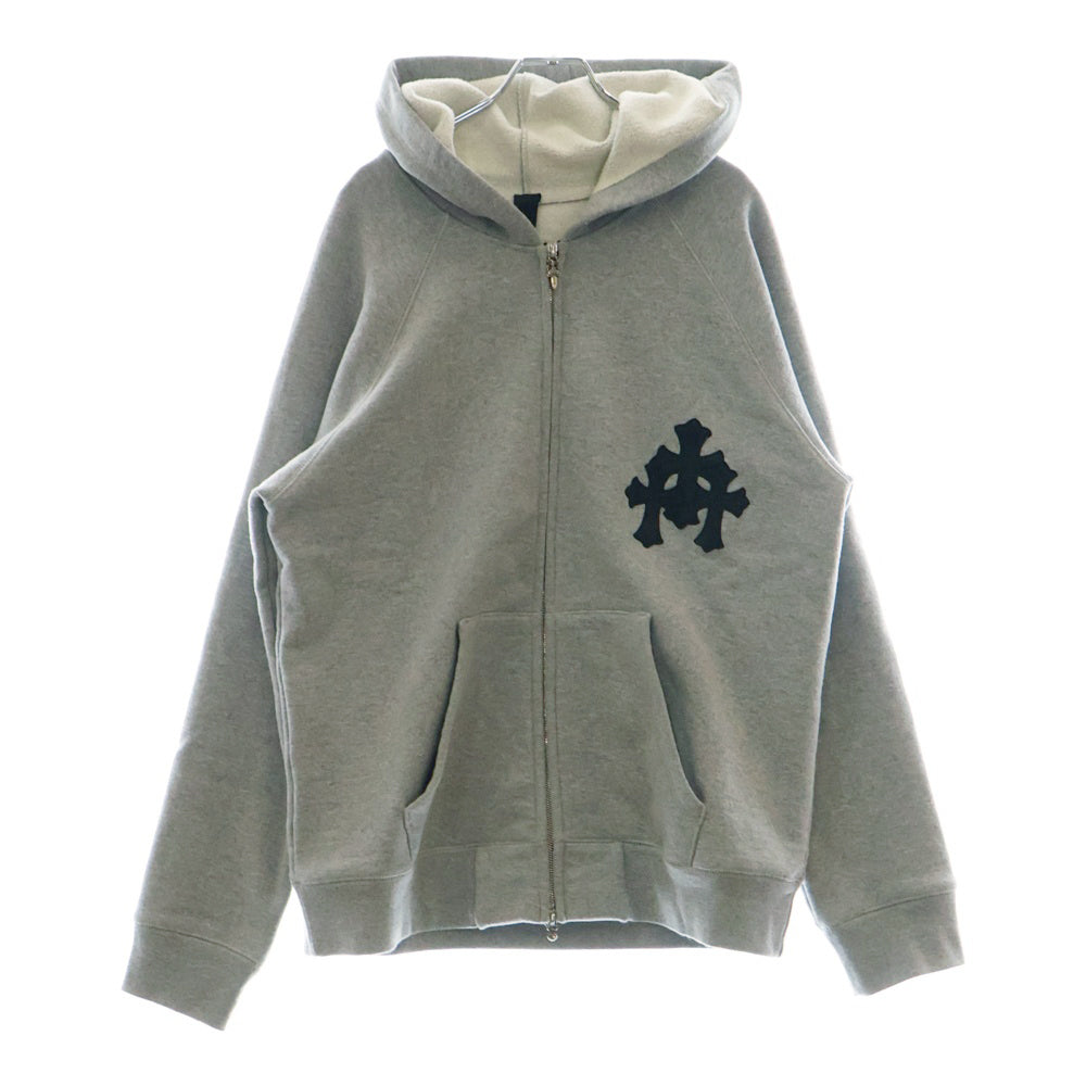CHROME HEARTS(クロムハーツ) Y NOT クロスパッチ付きジップアップパーカー グレー