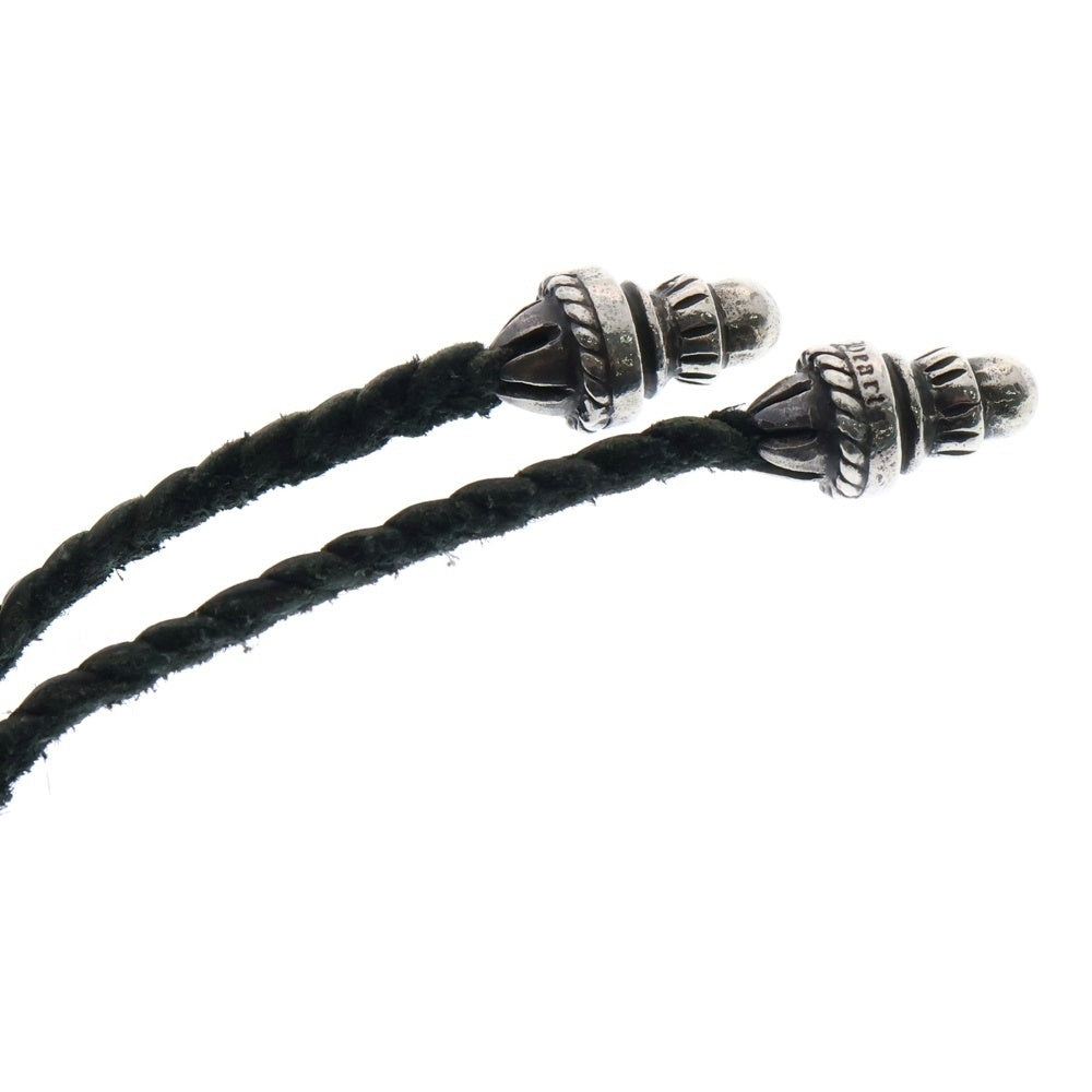 CHROME HEARTS(クロムハーツ) CH CRS SML CL スモールCHクロス クリンプト レザーブレイド ネックレス シルバー/ブラック BCA217