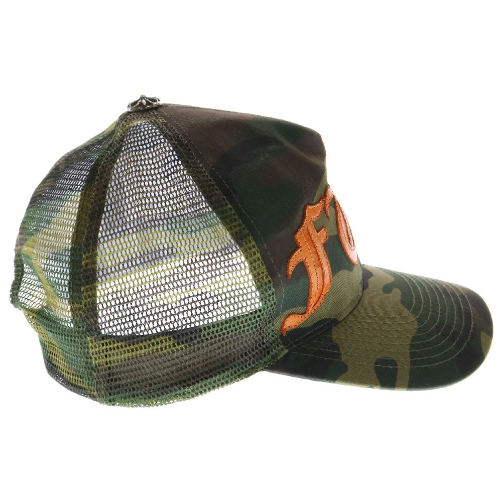 CHROME HEARTS(クロムハーツ) TRUCKER CAP オールド カモ柄 トラッカーキャップ ファック クロスボール付きメッシュ帽子 カーキ