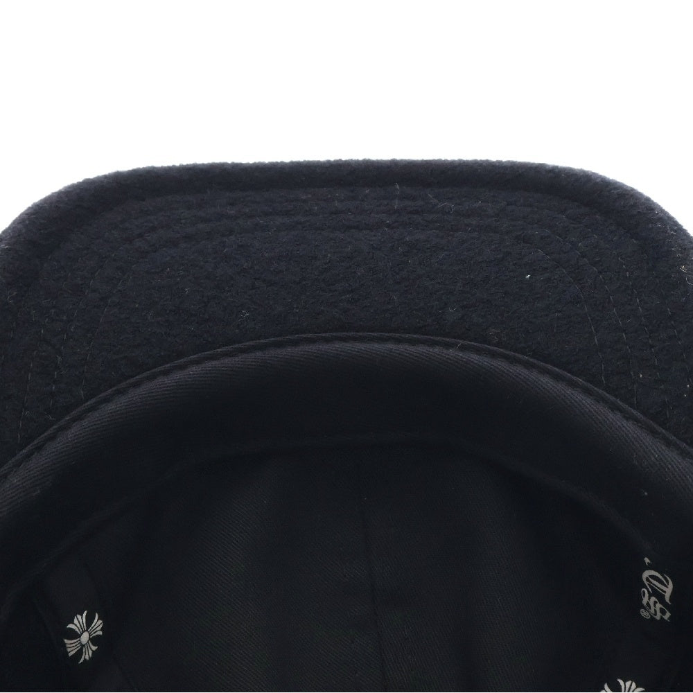 CHROME HEARTS(クロムハーツ) CHレザーパッチ ウールキャップ 帽子 ブラック